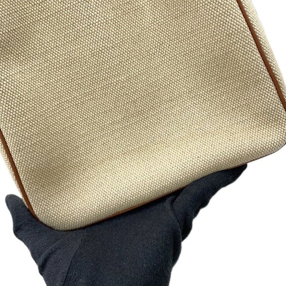 CELINE Medium Cabas16(Saise) Tote Bag Canvas/Leather Natural/Ta - Picture 8 of 16